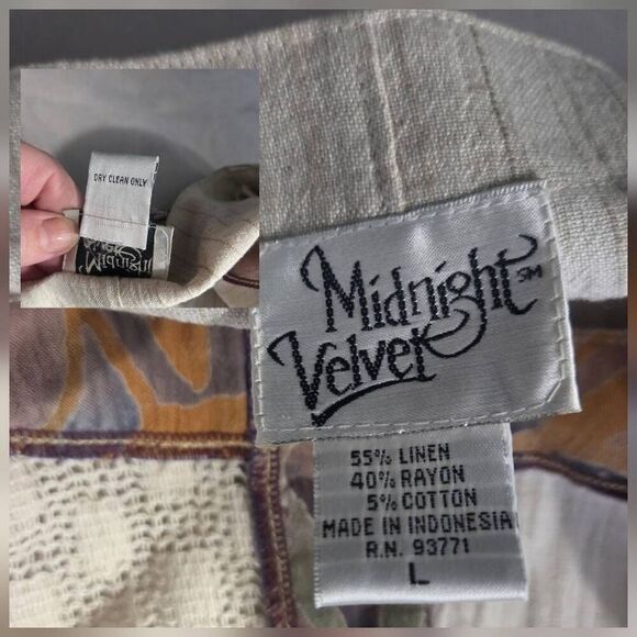 VTG 80s 90s Midnight Velvet Multimedia Batik Kokopelli Top Sz. L - Picture 8 of 8